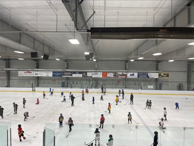 Ice rink clinic in progress